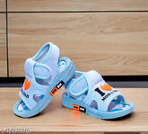 Shiny sky blue canvas and rubber sandals with whistle sound for boys aged 2, ideal for indoor/outdoor play